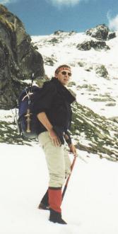 Mr Peck in mountains