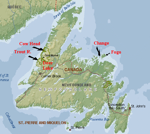 Image result for Change islands fogo map
